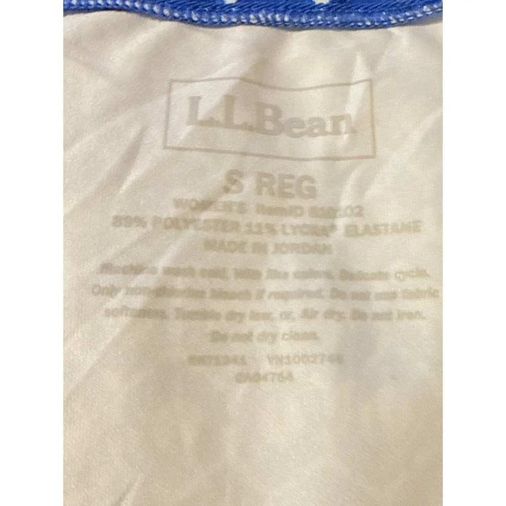L. L. Bean Blue Geometric Shift Dress Hamptons Coastal Cotton Blend Size Small